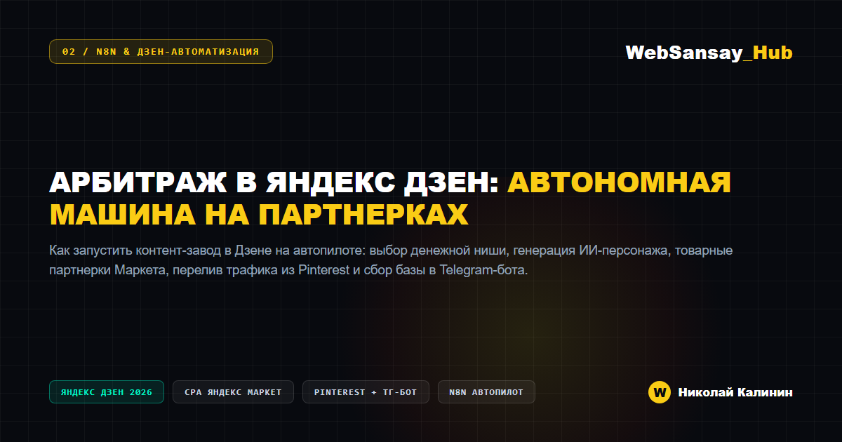 Арбитраж в Яндекс Дзен: автономная машина на партнерках и перелив в Telegram-бота