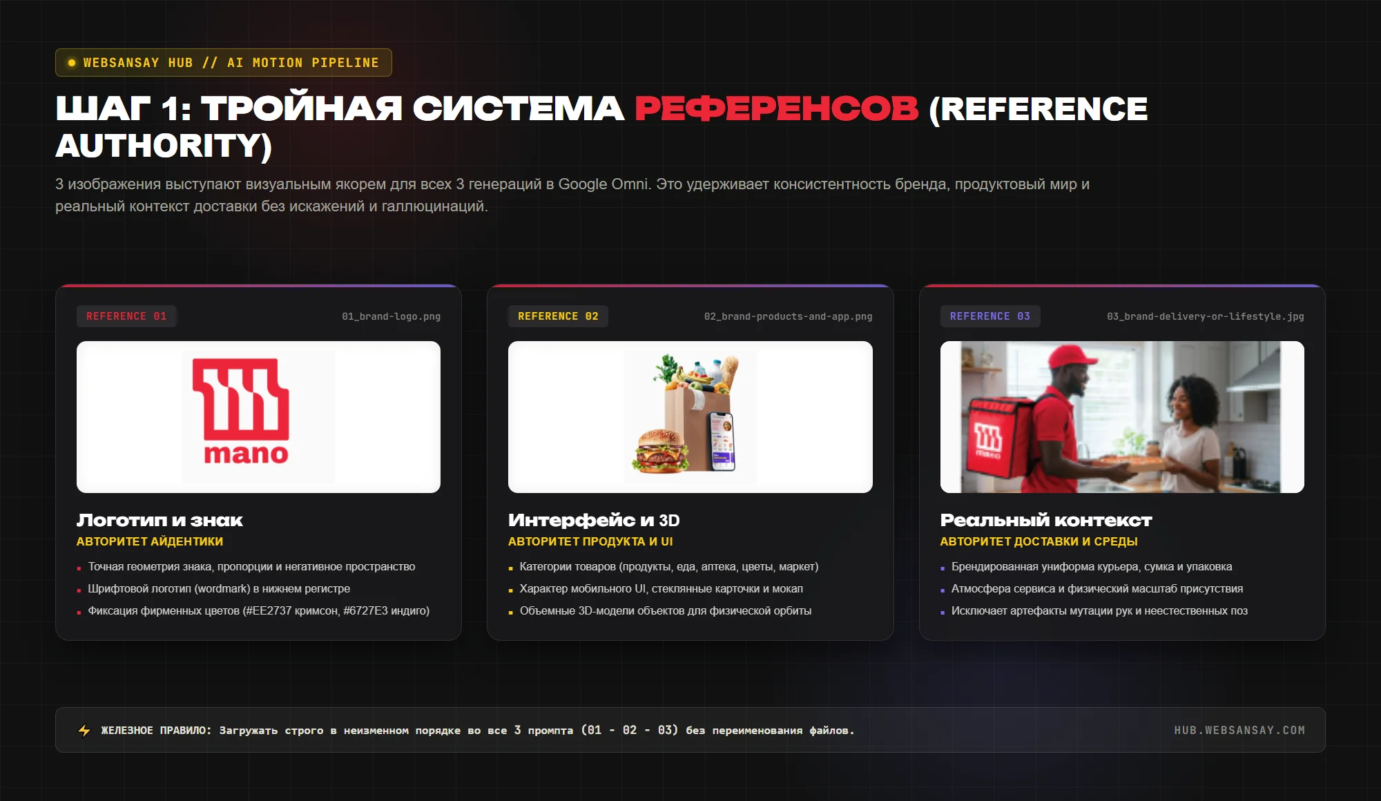 Архитектура 3 референсов для рекламного видео