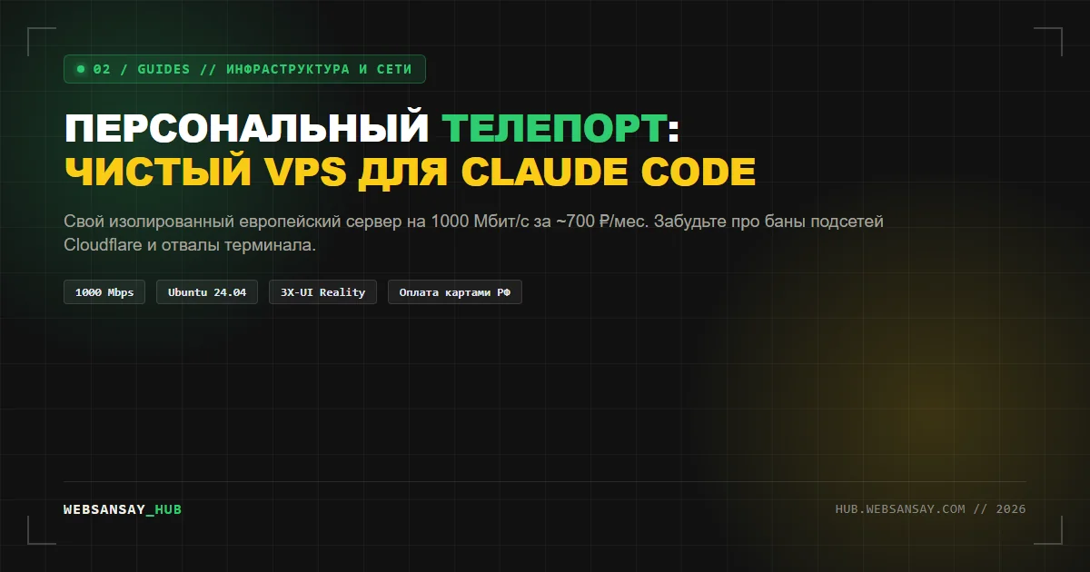 Персональный Телепорт для Claude Code: Как развернуть свой чистый сервер за 15 минут без навыков сисадмина