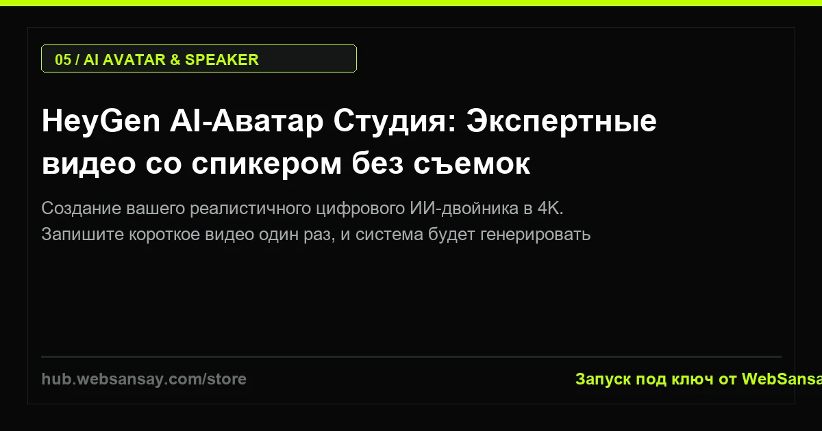 HeyGen AI-Аватар Студия: Экспертные видео со спикером без съемок