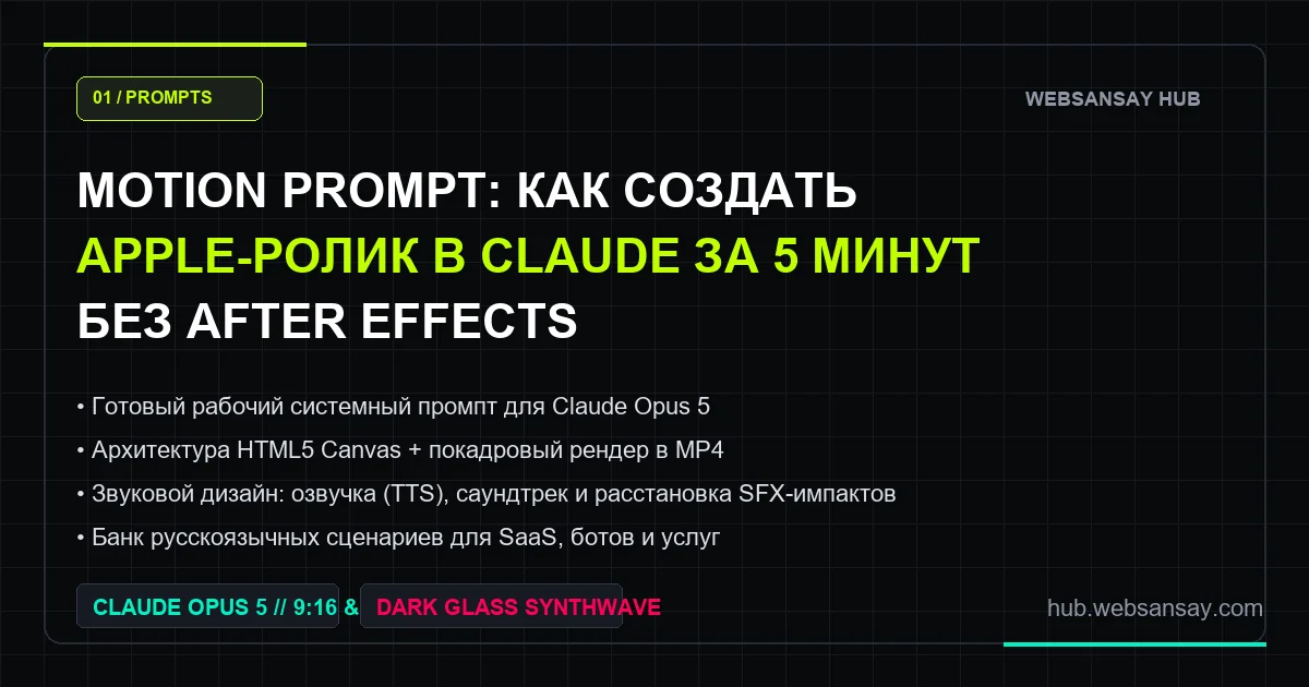 Motion Prompt: Как создать Apple-ролик в Claude за 5 минут без After Effects