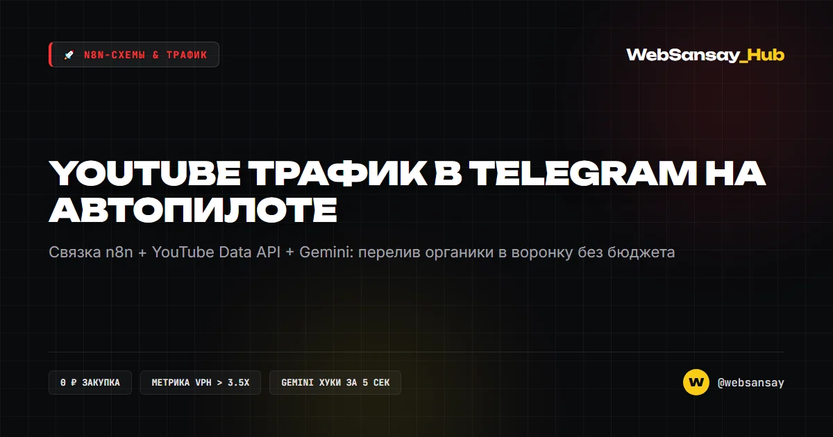 Связка 2026: Как вытягивать бесплатный трафик из YouTube-трендов и переливать в Telegram на автопилоте